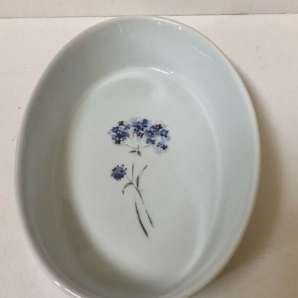 HERITAGE MINT ENCHANTED GARDEN OVAL BOWL BAKING 11"X7.5"X1.5" WHITE/FLORAL - Picture 6 of 11